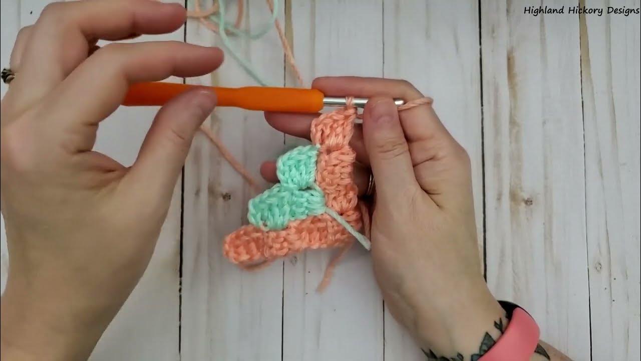 C2C Series Video 11 How To Make Multiple Color Changes And Carry Yarn