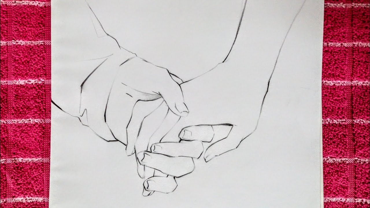 How to Draw - Holding Hands I Easy Hands Drawing Tutorial for Beginners ...