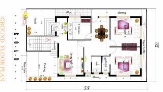 32x53 ft BEST DOUBLE STORY HOUSE PLAN WITH FRONT DESIGN Guide