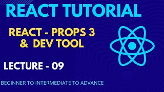 React Js tutorial - 09 React dev tool debugging of react dev tool React js props React course