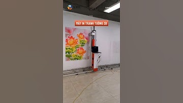 In tranh hoa lên tường bằng máy vẽ tranh tường 3D UV #shorts