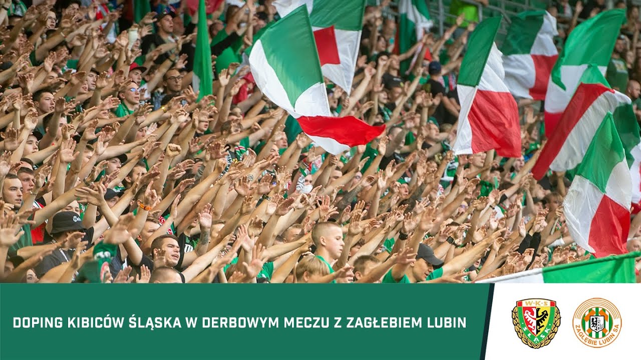 KIBICE: Doping kibiców Śląska w meczu z Zagłębiem Lubin