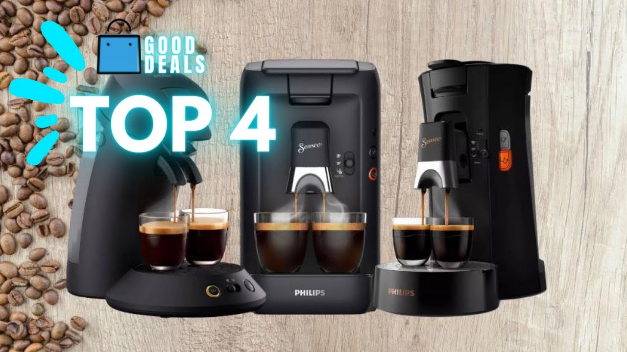 Machine à Café Dosettes Philips – 3 Longueurs, Fonction Mémoire, Crema, 1450W, Noir