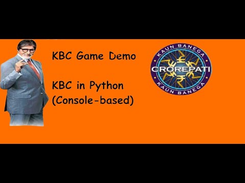 🔴 KBC Game Demo Python | KBC Game in Python | PC Robotics - YouTube