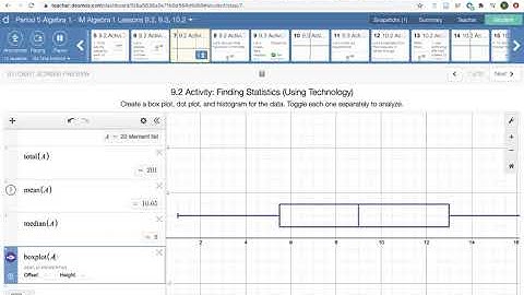 How to graph One Variable Statistics on Desmos