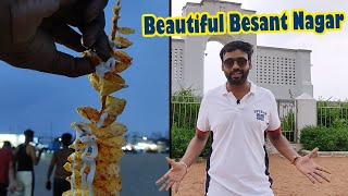 Beautiful besant nagar beach with food | besant nagar beach food | besant nagar beach