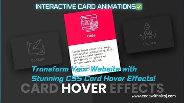 Elevate Your Website with CSS Card Hover Animation | HTML & CSS Tricks | Code With Niraj | 2023