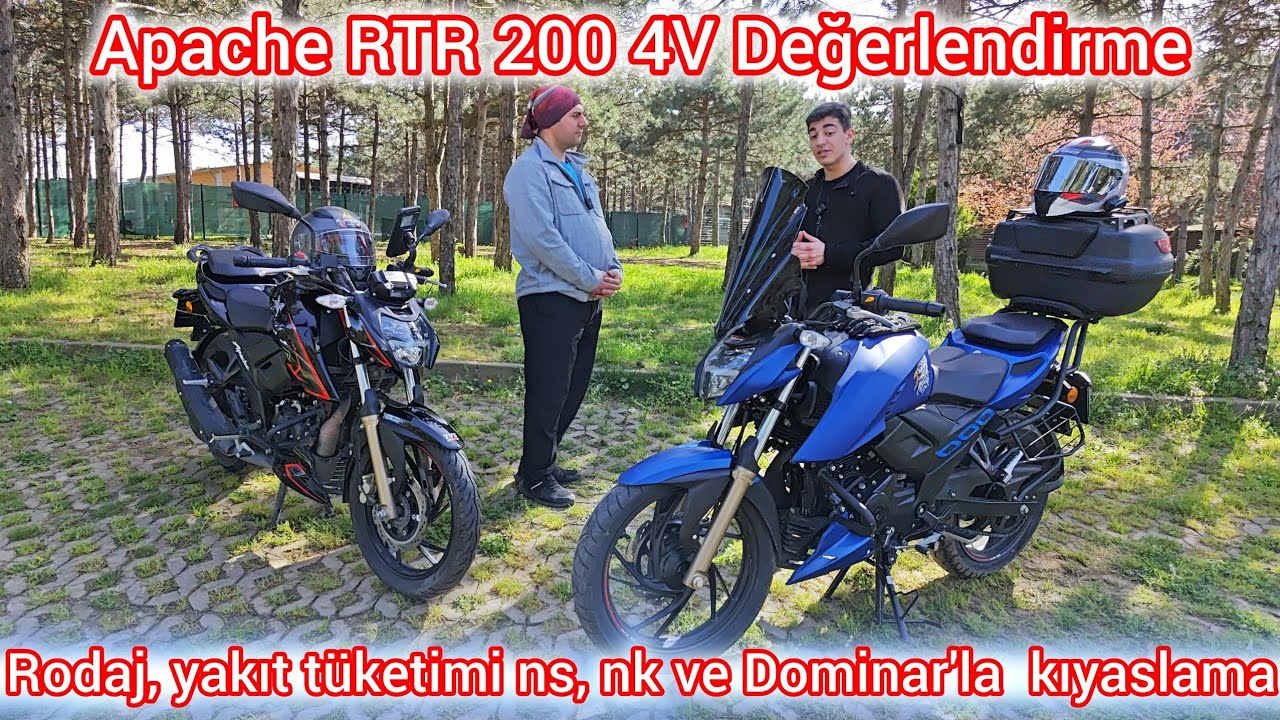 TVS RTR 200 4V DEĞERLENDİRME | RODAJ, YAKIT TÜKETİMİ NS NK VE DOMİNAR'LA KIYASLAMA #apache_rtr