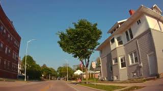 4K Dash Cam - Driving Beautiful Historic Brick Paved College Avenue In Racine Wisconsin August 2025