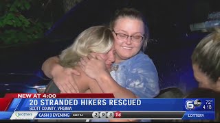 20 stranded hikers rescued near 'Devil's Bathtub' in Virginia