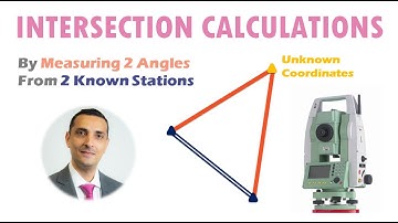 Surveying | Intersection Observations & Calculations | Step-by-step | Coordinates of Unknown Station
