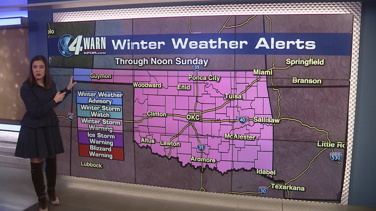 Winter weather moves into Oklahoma Friday, Saturday - YouTube