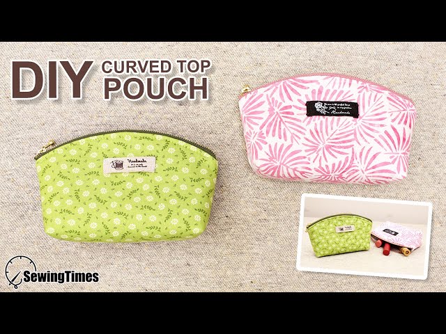 DIY CURVED TOP POUCH | Cute Makeup Bag Tutorial & Sewing Pattern [sewingtimes]