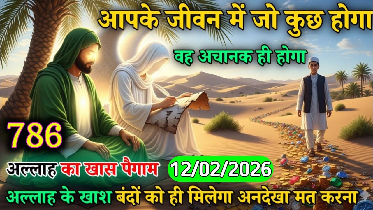 12 February 2026 अल्लाह का पैगाम: आपके जीवन में जो कुछ होगा, वह अचानक ही होगा। अनदेखा ना करें।#allah