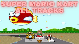 Every Track in Super Mario Kart (Super Nintendo) Gameplay