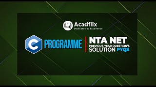 1. C Programming-1  || Programming || NTA NET