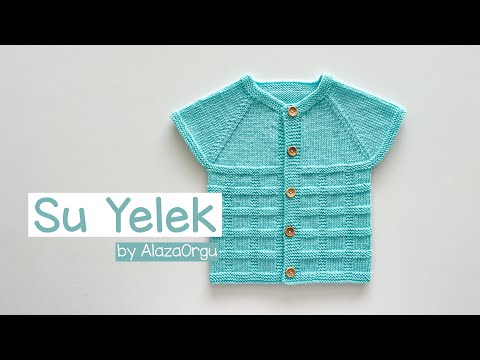 Su Yelek - 1 Yaş | Yakadan Başlanan Kolay Bebek Yeleği | Baby Vest Knitting Pattern