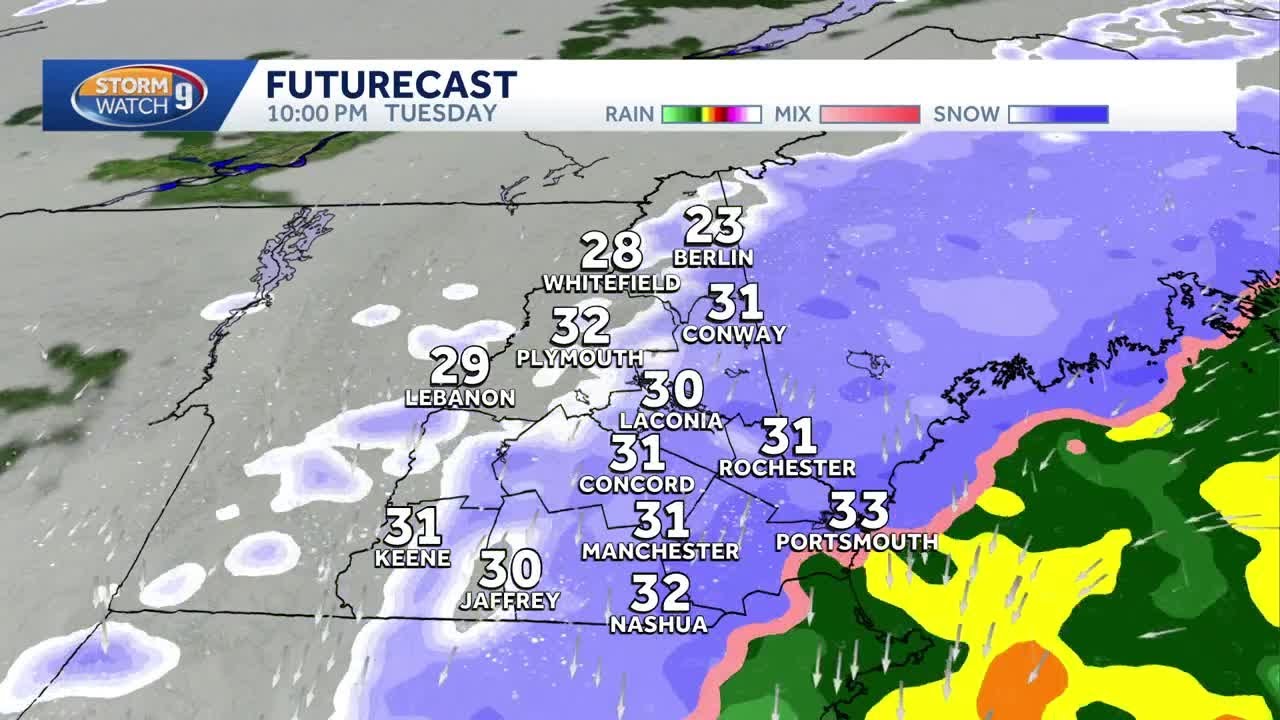 Several inches of snow expected for most of New Hampshire on Tuesday ...