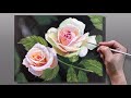 How to Paint White Roses / Acrylic Painting / Correa Art