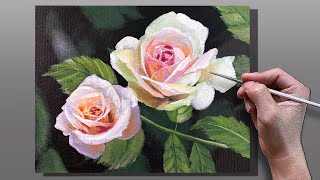 How to Paint White Roses / Acrylic Painting / Correa Art