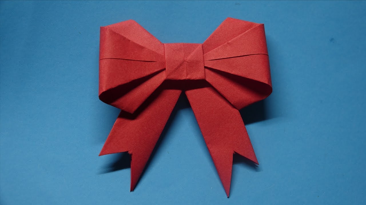 How to make a paper Bow/Ribbon - Easy Origami Tutorial - Ribbons for beginners making - YouTube