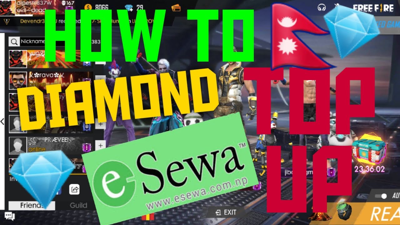 How To Diamond Top Up From Esewa Bank Pro Dipex Freefire Youtube