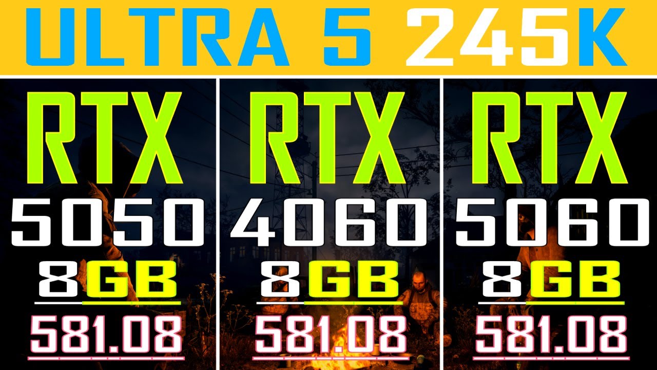 RTX 5050 vs RTX 4060 vs RTX 5060 || NEW DRIVER - 581.08 || PC GAMES TEST ||