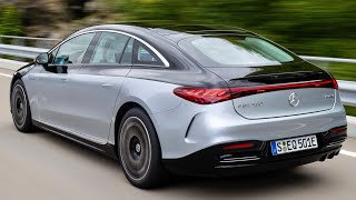 Mercedes-Benz EQS 580 4MATIC (2022) In High Tech Silver Obsidian Black 4K