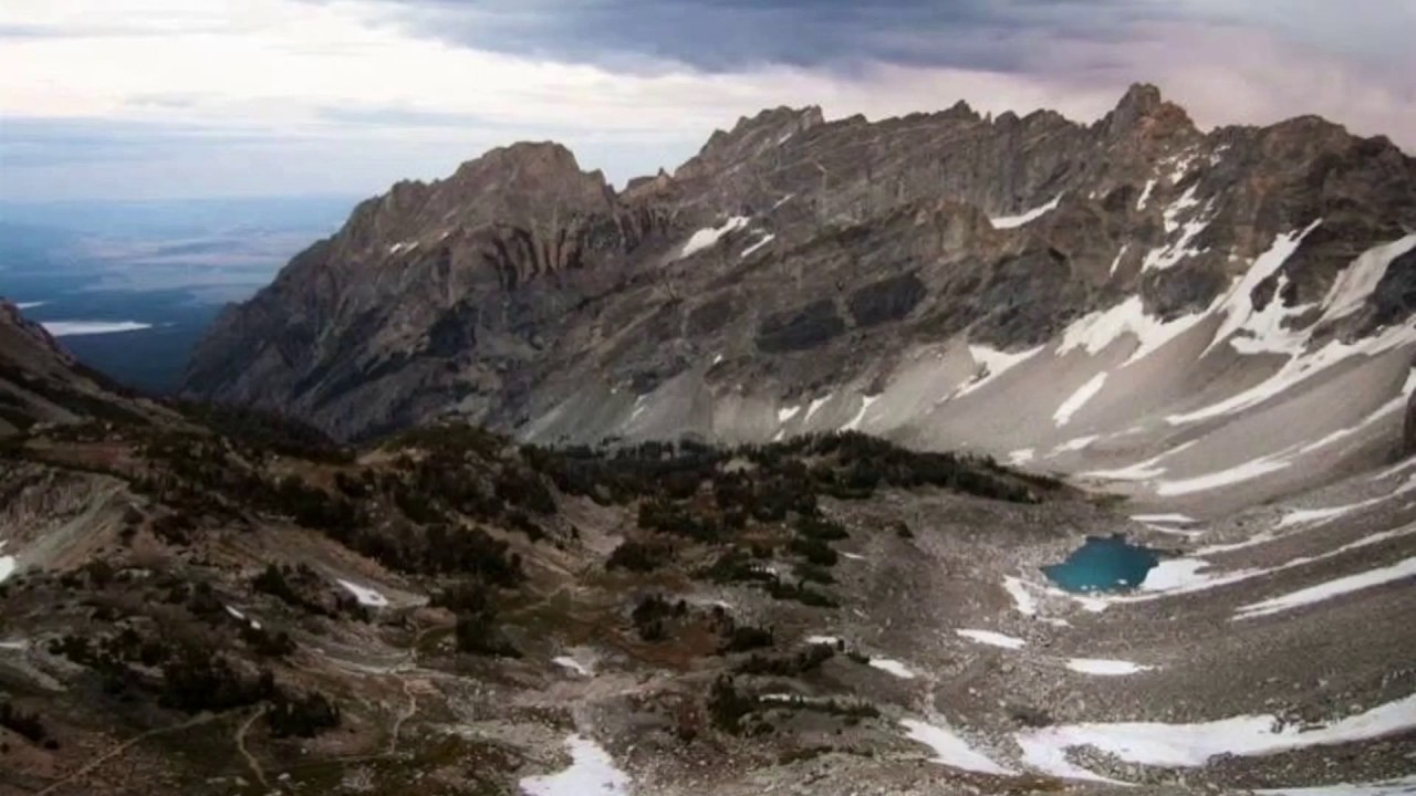 Surreal mountain landscape in the Teton backcountry