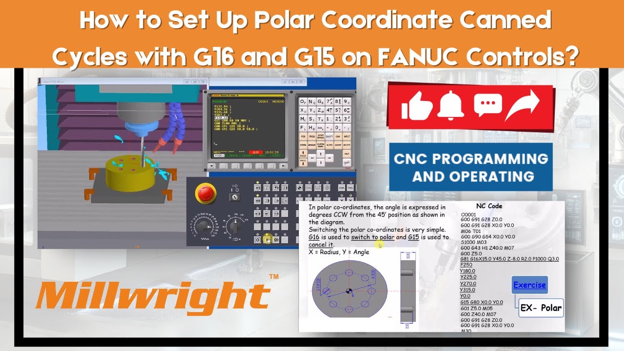 How to Set Up Polar Coordinate Canned Cycles with G16 and G15 on
