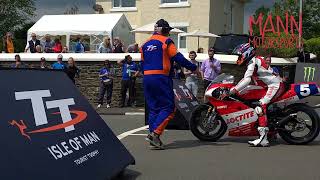 Isle of Man TT 2024 🇮🇲 Arai Parade Lap Launches from the Start Line