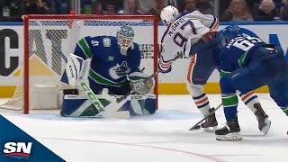 Connor McDavid Springs Free To Net Breakaway Goal vs. Canucks