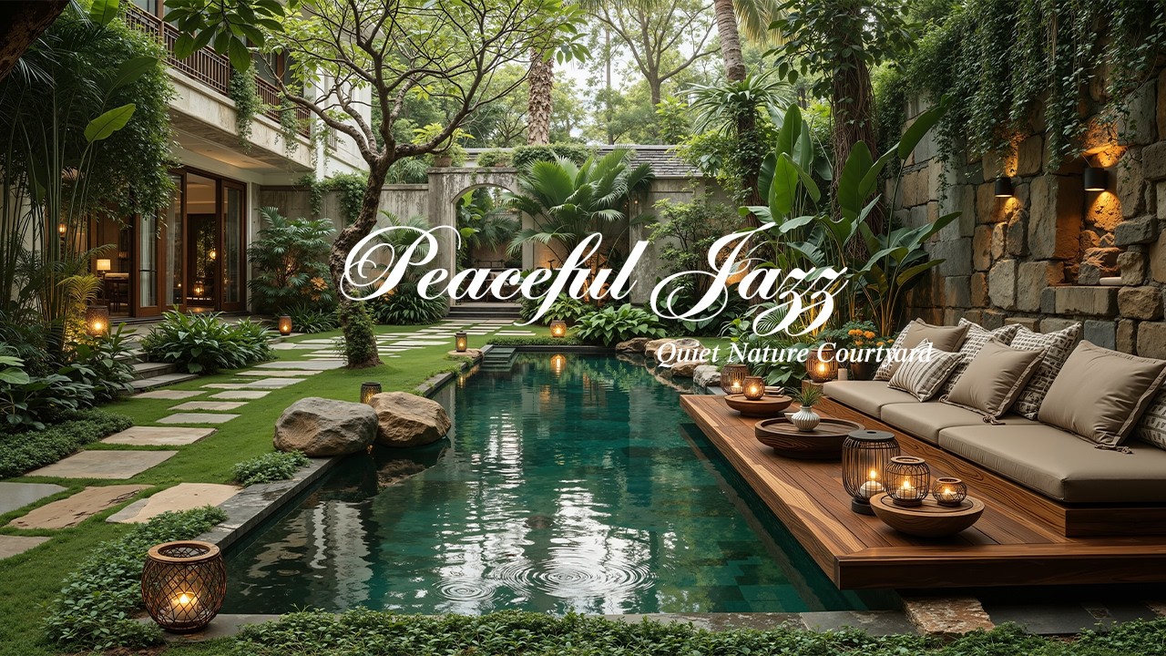 Спокойная Джазовая Музыка В Тихом Дворике На Природе 🌿 Расслабляющая Атмосфера Для Отдыха, Кофе ...