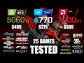 RTX 5060Ti 16GB vs ARC A770 16GB vs RX 7600XT 16GB | R9 - 7950X3D | 1080p - 25 Games Tested