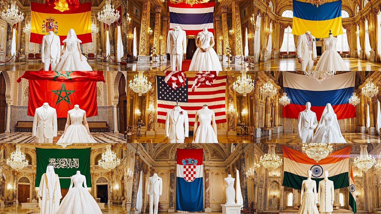 WHICH COUNTRY'S WEDDING DRESS WOULD YOU CHOOSE? 👰🤵 (60 Creative Flag Couture)