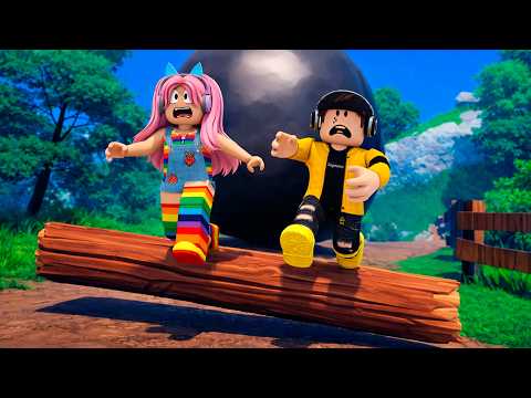 NÃO CAIA DO TRONCO! 😰 Rodar um Log com 2 Jogadores!- ROBLOX