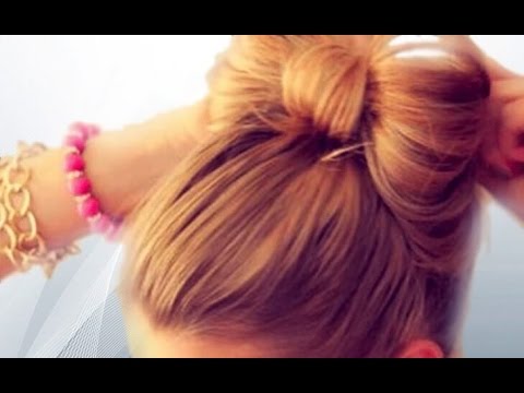 Como hacer un moño con tu cabello facil y rapido ( Lazo) - YouTube