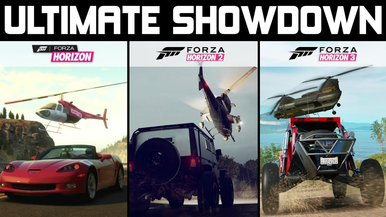 ULTIMATE HELICOPTER SHOWDOWN - Forza Horizon 3 vs Forza Horizon 2 vs Forza Horizon 1