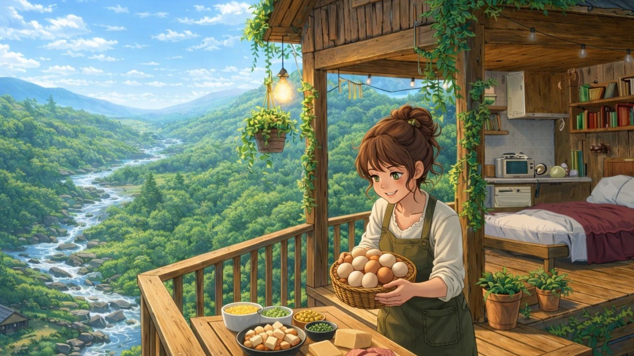 Healing Treehouse Days | Milking Goats & Making Butter in Ghibli Style & Ghibli Alone