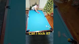 pool trickshot Can I kick it 3 shots 4balls short