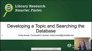 Developing a Topic and Searching the Database