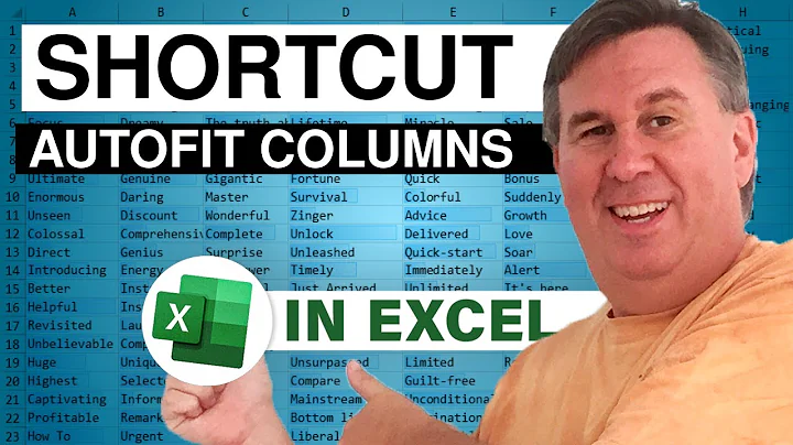 Excel Shortcut - AutoFit Column Width Podcast 2144