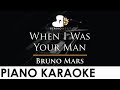 Bruno mars  when i was your man  piano karaoke instrumental cover with lyrics
