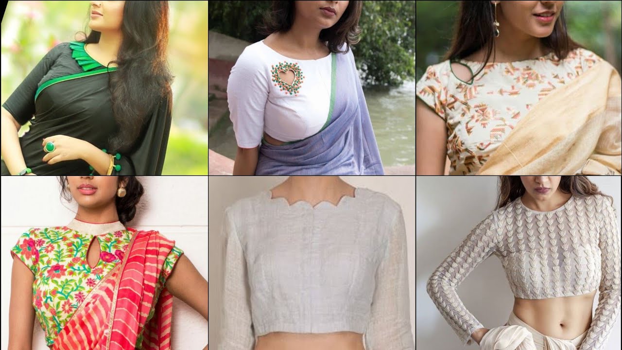 new boat neck blouse designs | high neck blouse designs | front ...