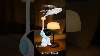Vidéo - LED BINAR blanche, luminosit&eacute; et lumi&egrave;re blanche r&eacute;glables, horloge
