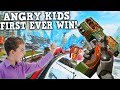 Kid gets ANGRY after i get him his first WIN in Apex Legends