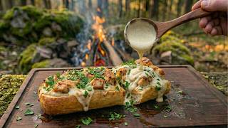 The Epic Chicken ALFREDO Sandwich / Cooking in Rain