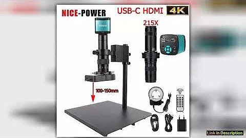 4K 48MP HD Digital Microscope USB HDMI Video Camera 215X180X150X130X CMount LensSoftware RemotePCB