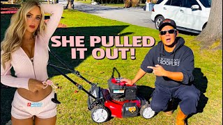 Free Craftsman push lawnmower pull rope pulled out recoil starter replacement Carburetor clean