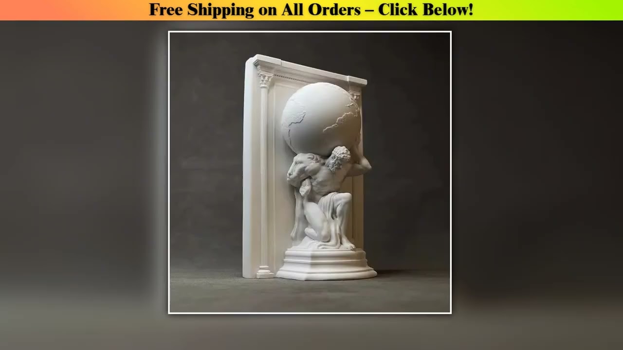 Guardian Of The Pillar Atlas Gypsum statue home table wine cabinet decoration Greek God of